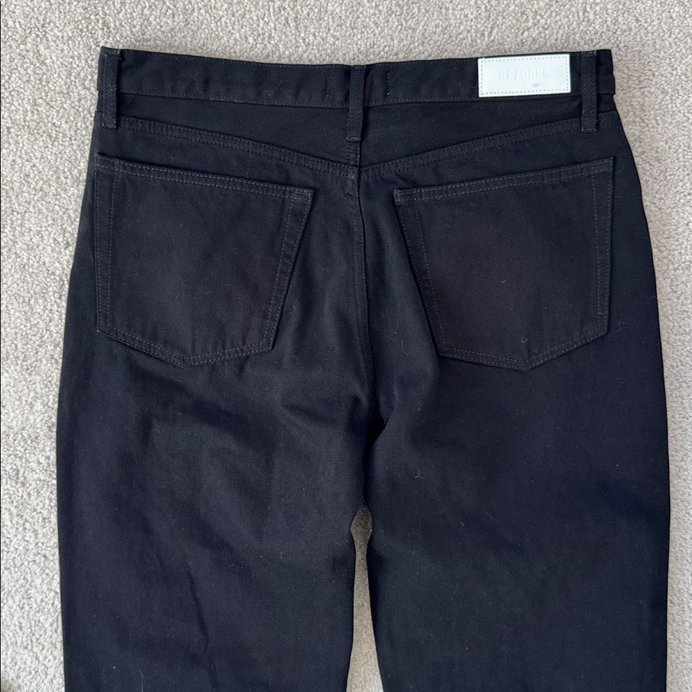 Re/Done 90's High-Rise Loose Baggy Straight-Leg Jeans 32" Black Sz29 - Picture 9 of 12